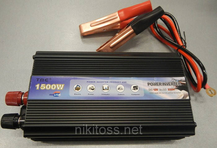 

Преобразователь 12V-220V/1500W/USB TBE-1500W блистер