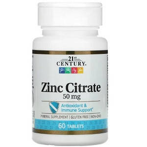 

Витамины и минералы 21st Century Zinc Citrate 50 mg (60 таблеток.)
