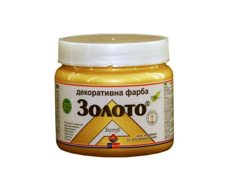 

Краска декоративная ИРКОМ ЗОЛОТО ИP-151 металлик 0,4л, Золотистый
