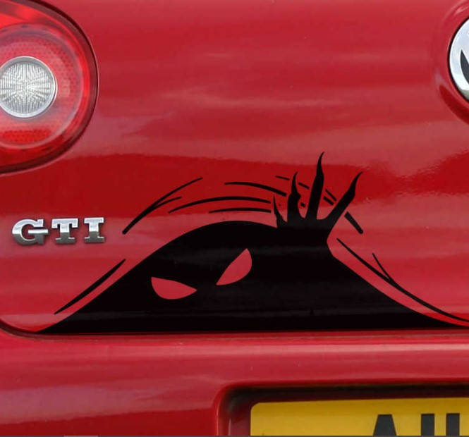 

Наклейка на авто, наклейка на багажник "монстр" Размер 20х8см. Любые наклейки, надписи под заказ., Белый