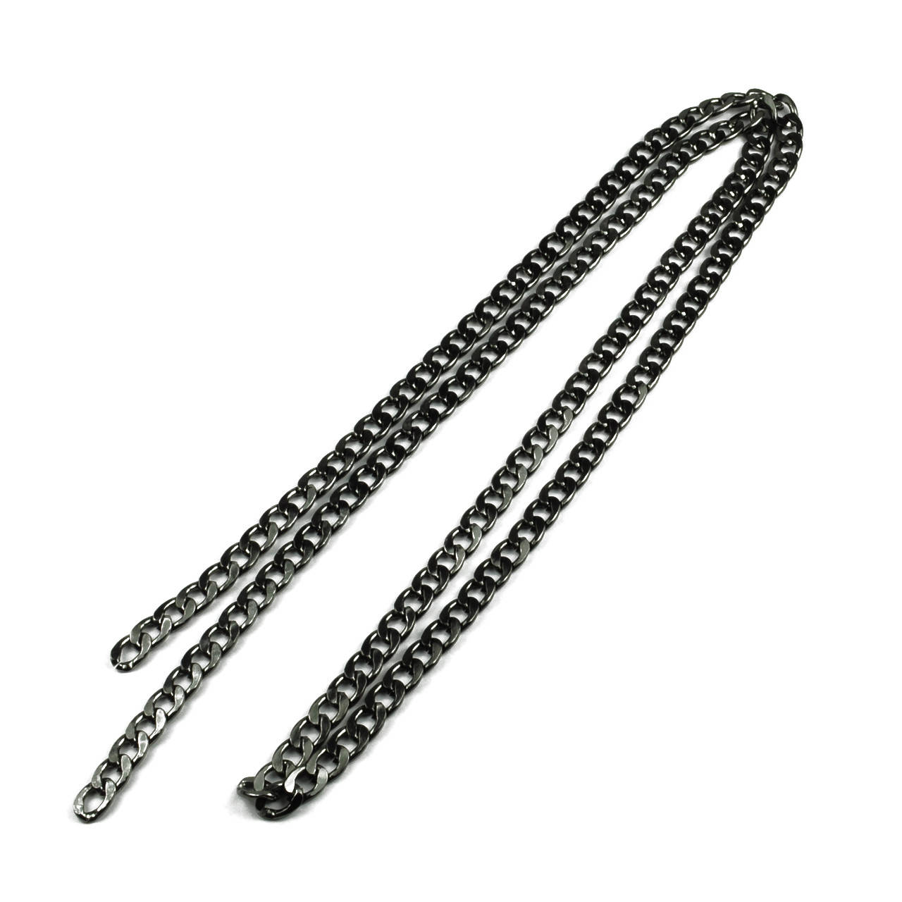 

Цепочка для сумки, черная серебро, 2х14х8 мм, 120 см, Черный