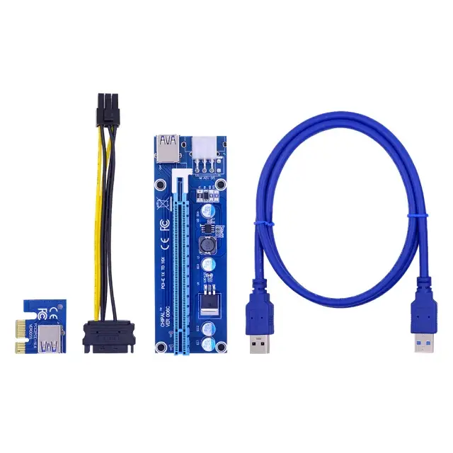 

Райзер CHIPAL 006С USB 3.0 PCI-E 1X - 16X Riser USB 3.0 для видеокарт 60см, Синий