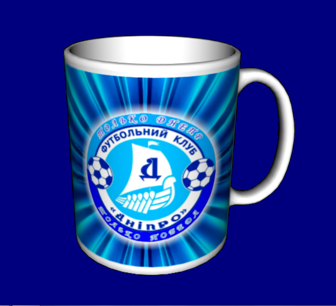 

Кружка футбольная / чашка с принтом футбол ФК Днепр №1, Белый