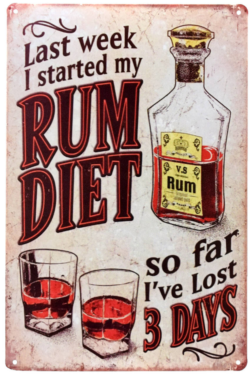 

Металлическая табличка "Ромовая Диета / Rum Diet" (ms-00821)