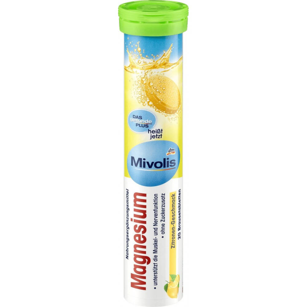 

МАГНІЙ ШИПУЧІ ТАБЛЕТКИ MIVOLIS, 20 ШТ. (НІМЕЧЧИНА)