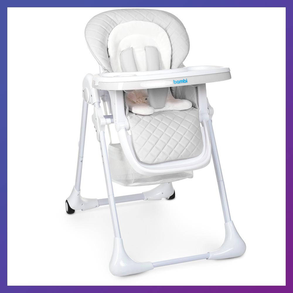 

Стульчик детский для кормления с регулируемой спинкой Bambi M 3890 Light Gray QT серый
