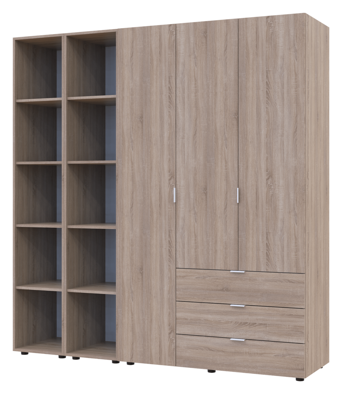 Комплект Doros Гелар з 2 Етажерками Дуб сонома 3 ДСП 192.6х49.5х203.4 (42005049) 3