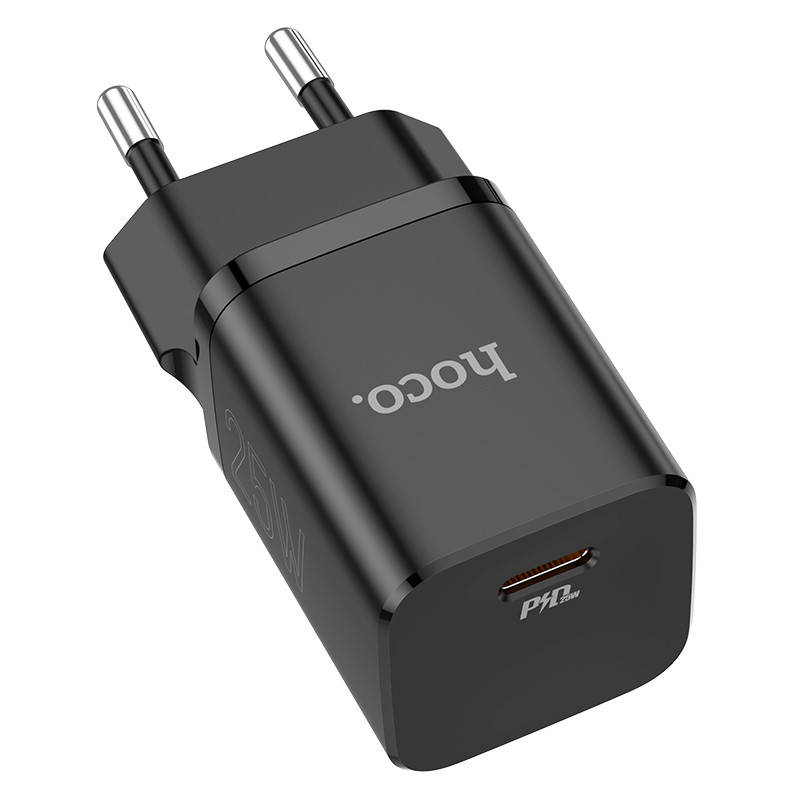 

Мережевий зарядний пристрій з підтримкою швидкого заряджання Hoco N19 Rigorous PD25W Black, Черный