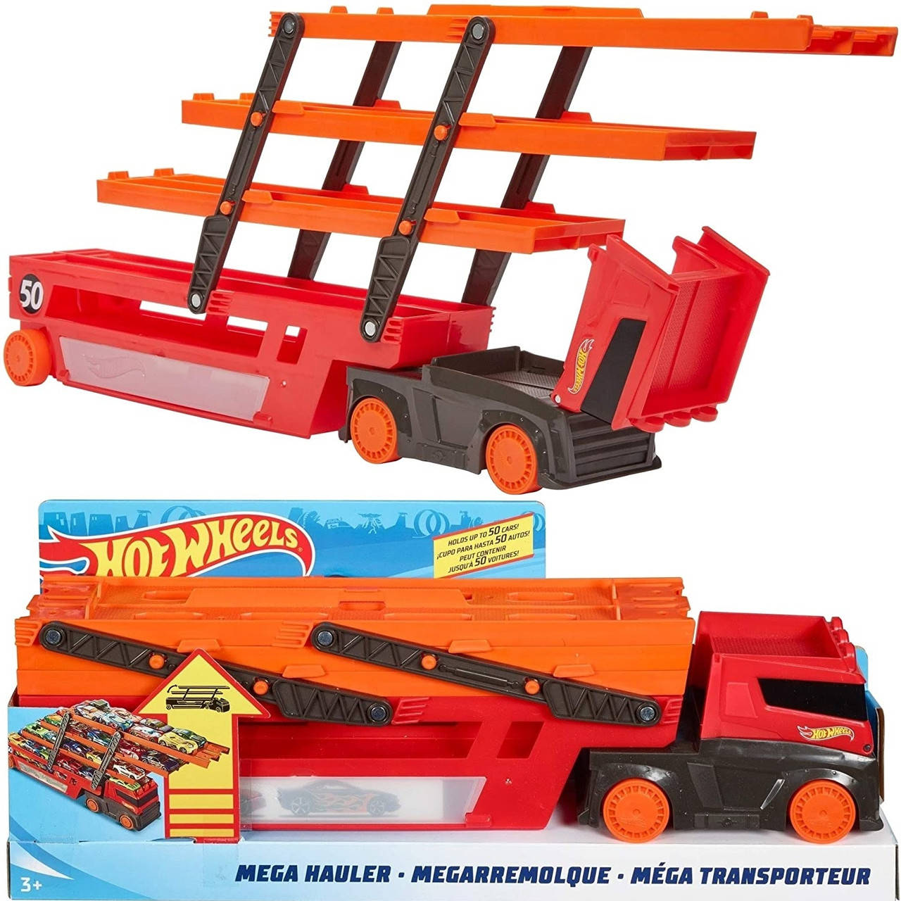 

Автовоз Mattel Hot Wheels грузовик-транспортер (GHR48), Красный
