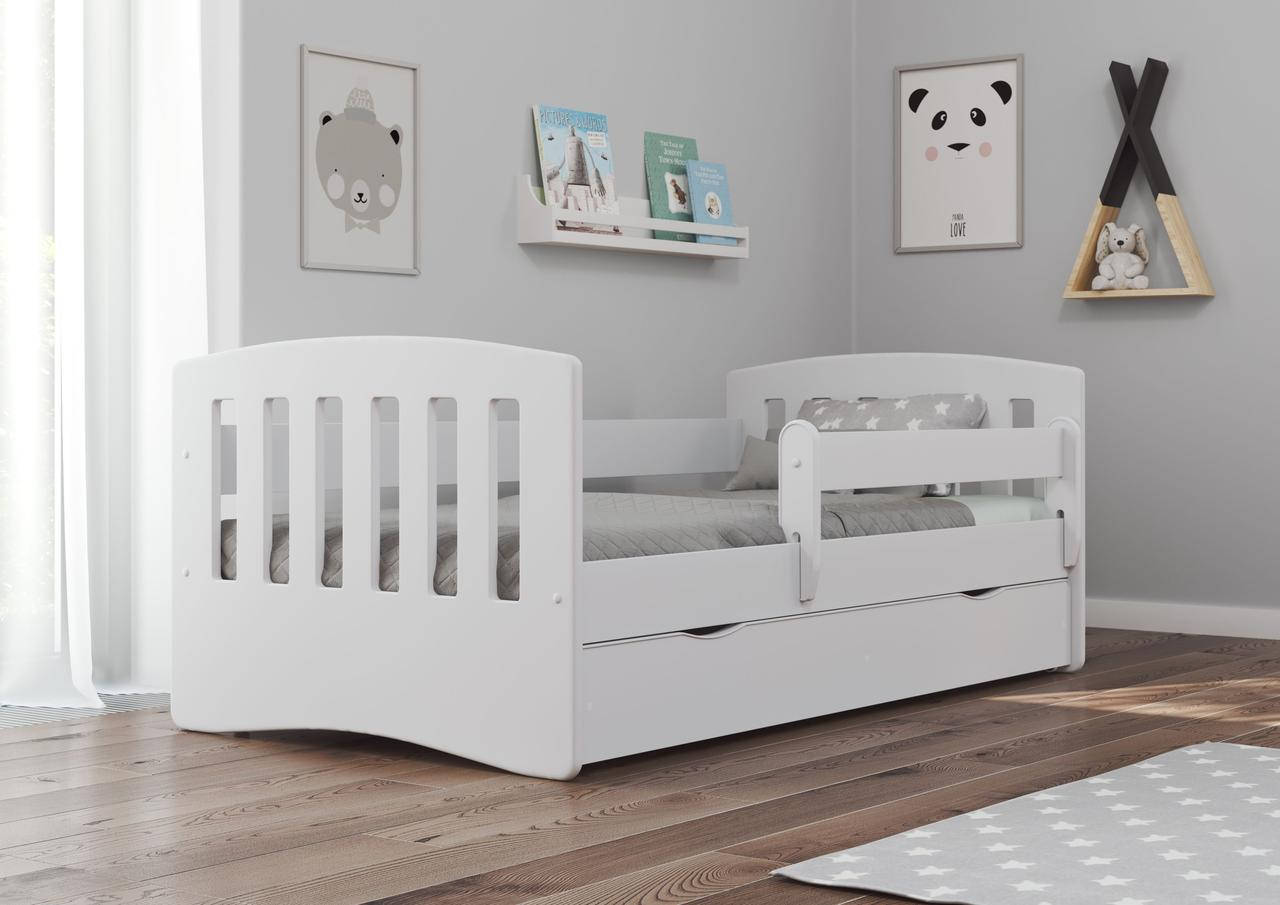 

Детская кровать односпальная 180 х 80 Kocot Kids Classic 1 белая с ящиком Польша