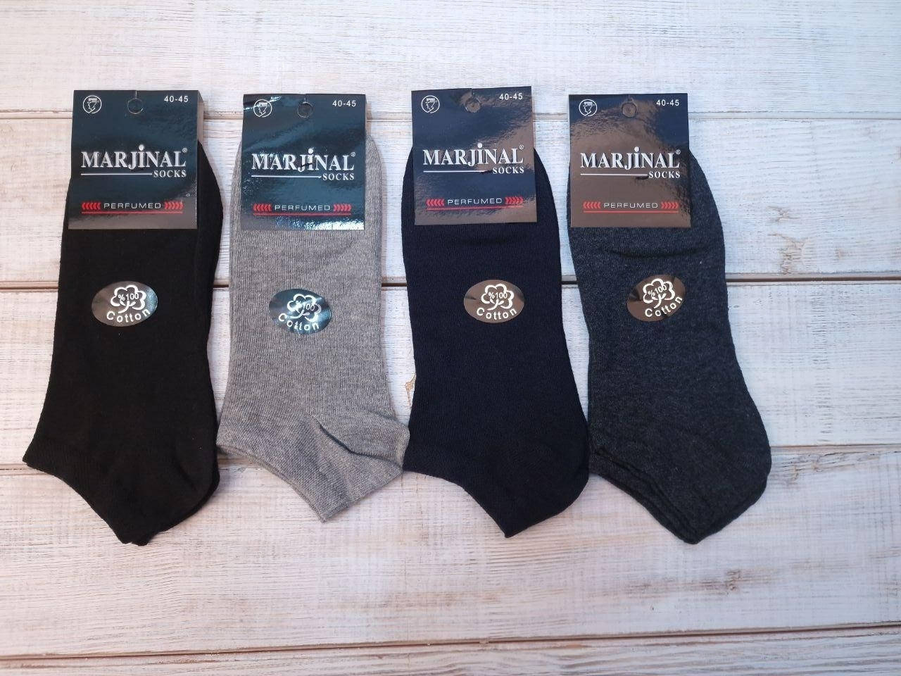 

Мужские носки короткие летние повседневные Marjinal из хлопка однотонные 40-45 12 пар/уп ассорти