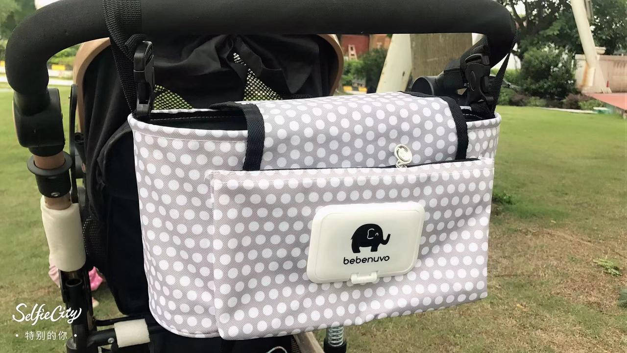 

Сумка-органайзер для коляски Сумка к коляске для мамы Универсальная сумка на коляску Серый горох