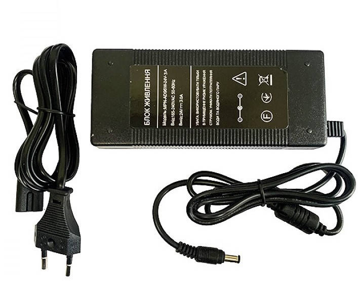 

Адаптер 24V 3A, блок питания кабельный MHZ, Черный