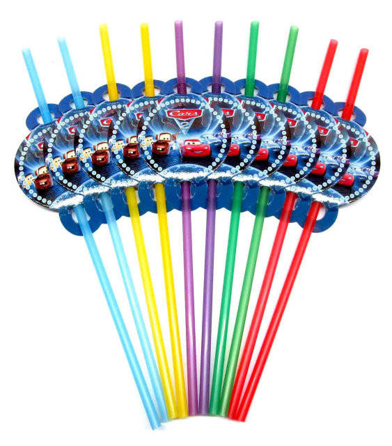 

Коктейльные трубочки с гофрой "Тачки" В упак. 10 шт, Разные цвета