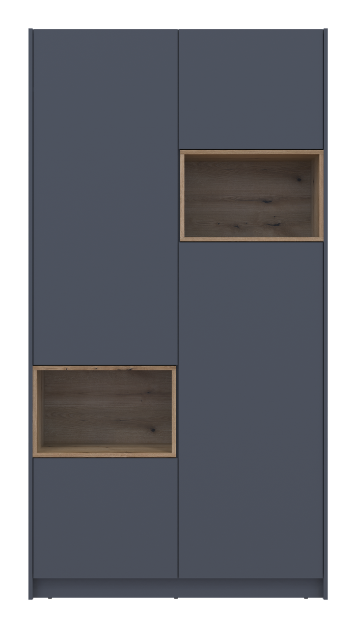 Шафа для одягу з нішею Doros Дейл Графіт/Дуб Евок 2 ДСП 115.2х52х220 (80737722)