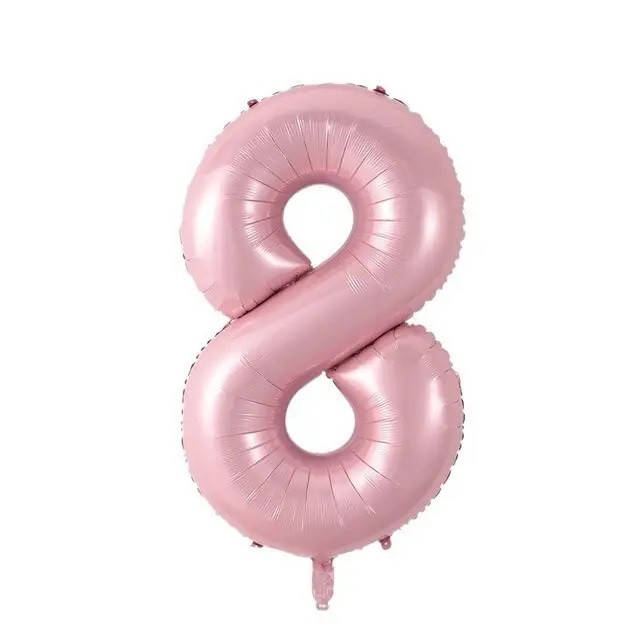 

Фольгированная цифра 8 нежно розовая (baby pink) 70 см, Розовая пастель