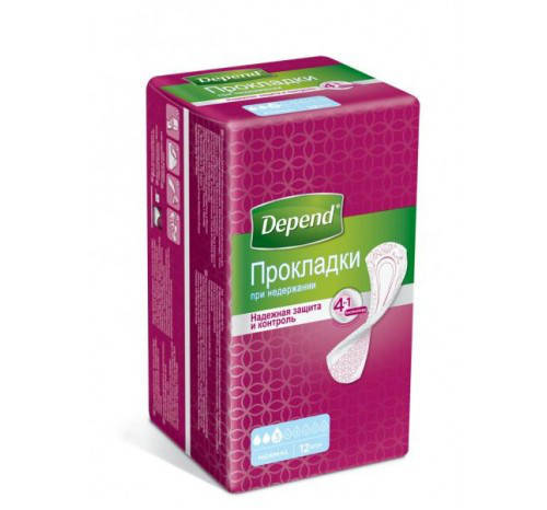 

УРОЛОГИЧЕСКИЕ ПРОКЛАДКИ DEPEND NORMAL PLUS PAD, 12 ШТ.