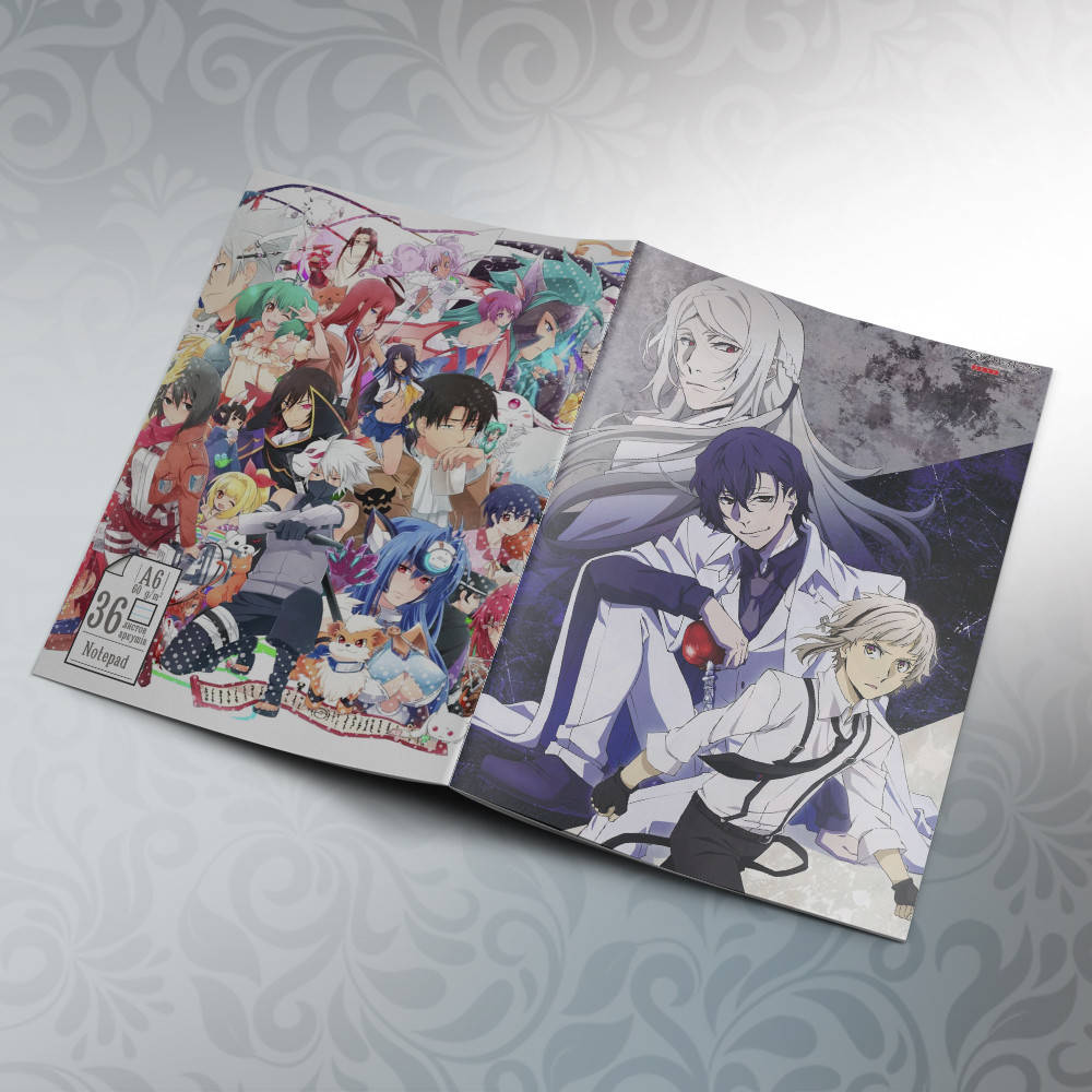 

Блокнот Аниме А6 на скобе Bungou stray dogs 36 листов 06