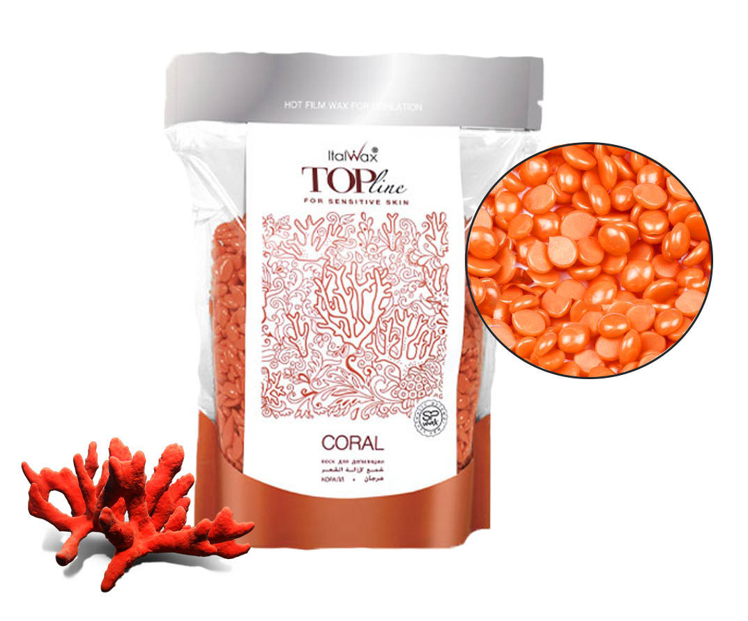 

Воск для депиляции для чувствительной кожи Top Line "Coral" ItalWax - Коралл, 750 г