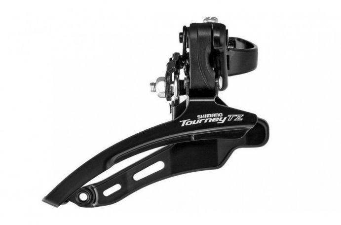 

Переключатель передний SHIMANO FD-TZ500, 3x6 - 3x7 скоростей (верхняя тяга, под трубу 31,8 мм)