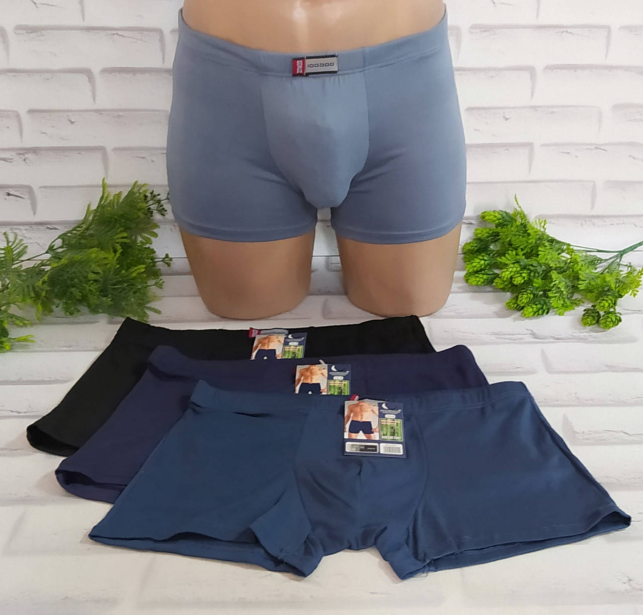 

Трусы мужские боксеры 2XL (50-52 раз) бамбук Loosoo А 2001, Разные цвета