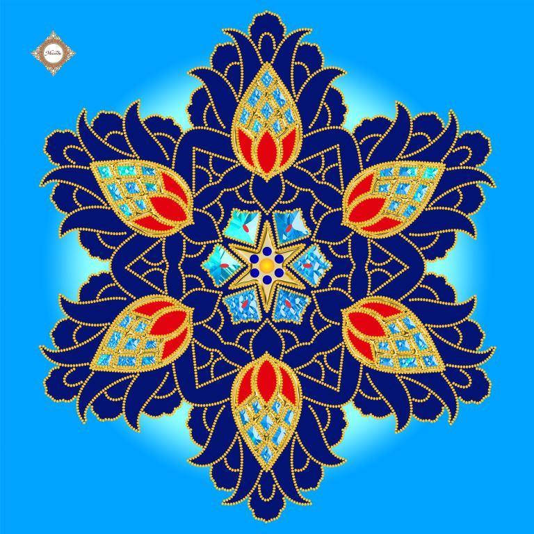 

ПС-018 Royal Sapphire Damask . ТМ Миледи. Схема для вышивки бисером декоративной подушки