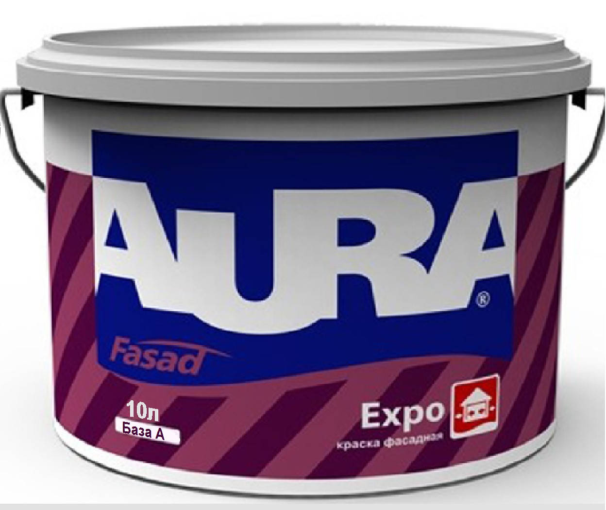 

Краска акриловая AURA FASAD EXPO фасадная белая-база А 10л, Белый