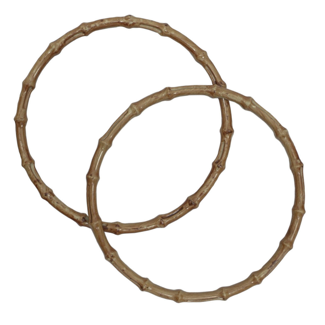 

Комплект ручок для сумки пластикових круглих Кільце "бамбук" 20 см Капучіно