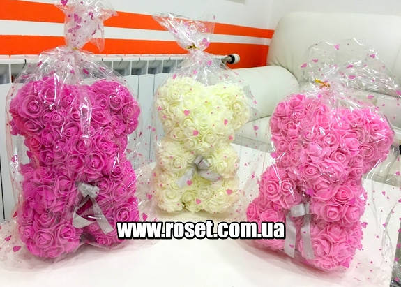 

Мишка из 3D роз в подарочной упаковке - идеальный подарок