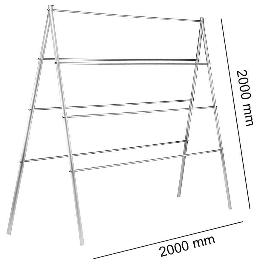 

Опора для растений Шпалера садовая 2000*2000/2 (D20), Серебристо-серый