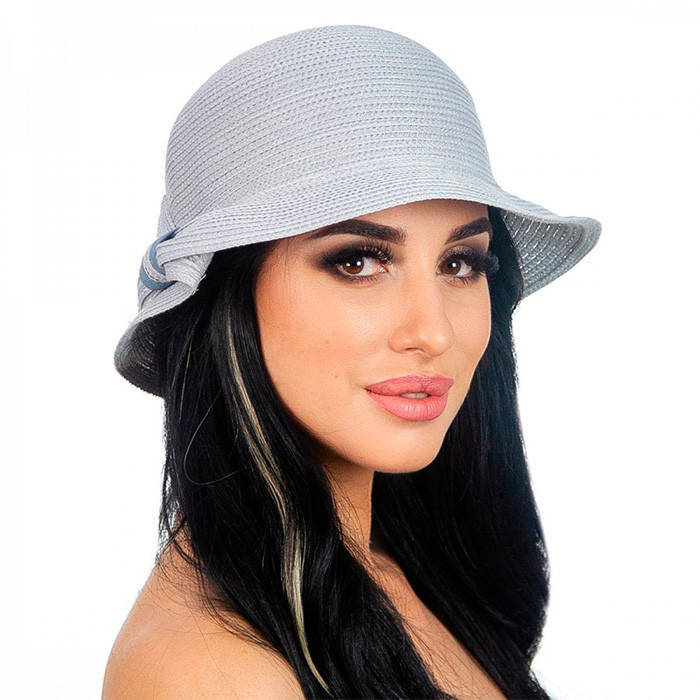 

Женская летняя шляпа маленькие поля цвет серый
