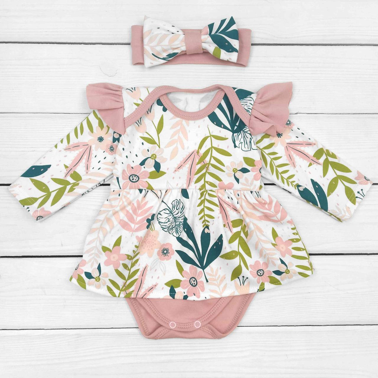 

Боди платье с повязкой Monstera