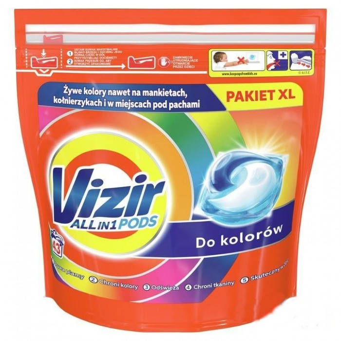 

Капсулы для стирки для цветного белья гелевые Vizir All in 1 Pods do kolorów 43шт.