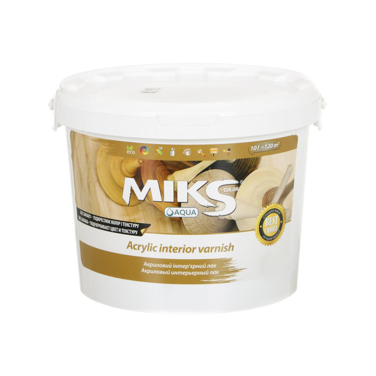 

Акриловый интерьерный лак Miks Color глянцевый 10л