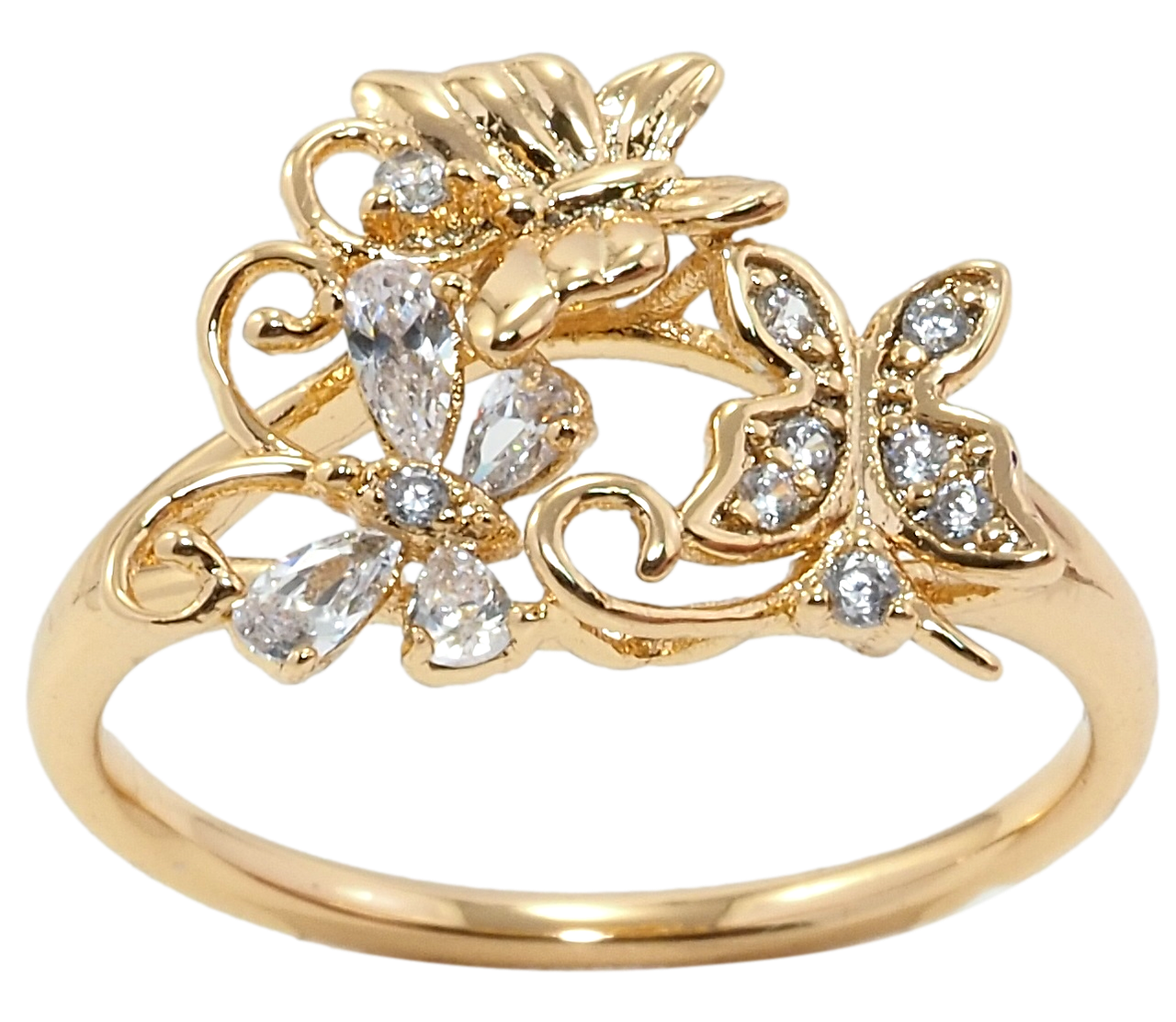 

Кольцо Xuping Позолота 18K "Вальс бабочек" р.18.5