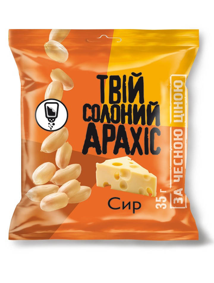 

Твой соленый жареный арахис со вкусом сыра 35г.