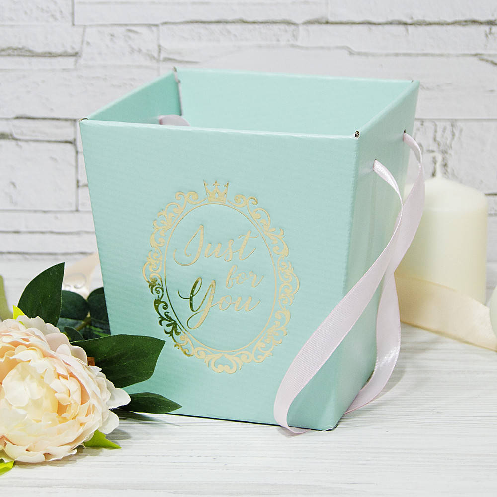 

Трапеция флористическая для цветов, упаковка для цветов 15х14см мята