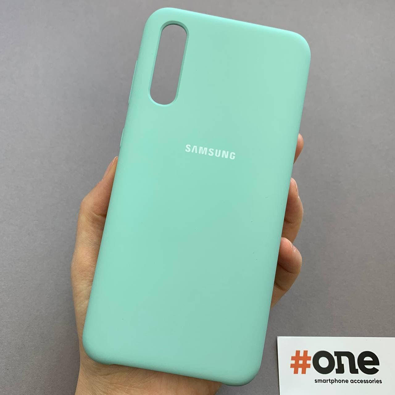 

Чехол для Samsung Galaxy A50 с микрофиброй плотный силиконовый чехол на телефон самсунг а50 бирюзовый SSD
