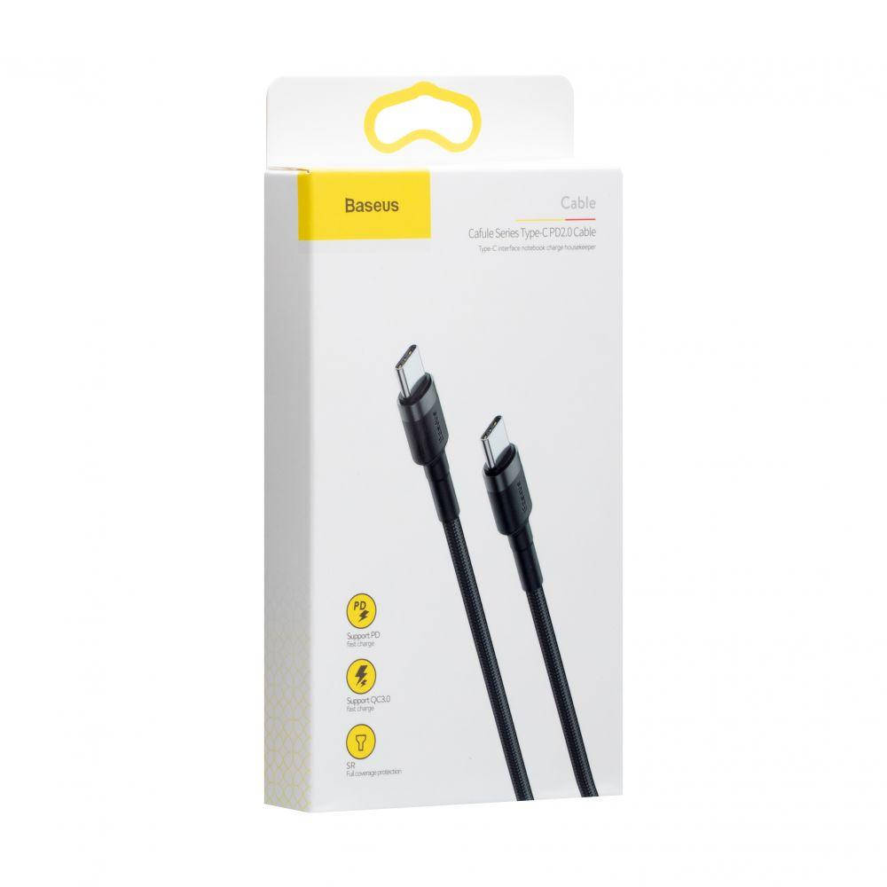 

USB кабель Baseus CATKLF-G PD2.0 60W Type-C - Type-C (1м, черно-серый)