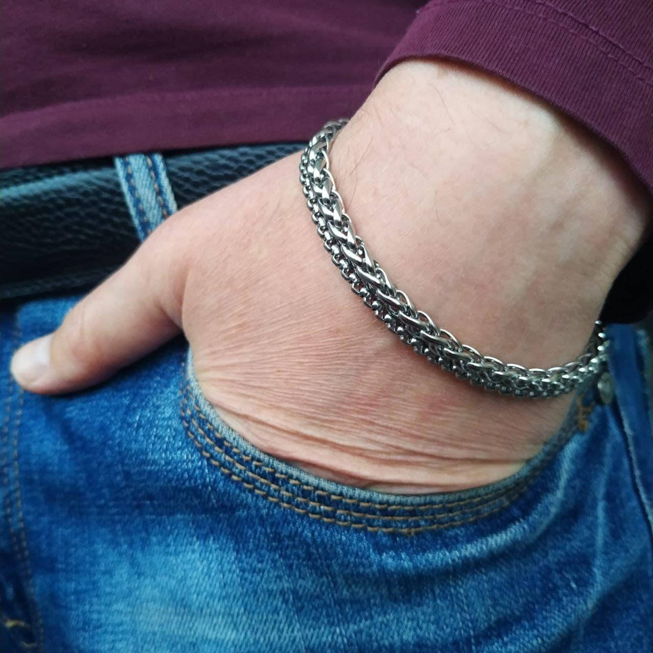 

Мужской браслет Stainless Steel Silver р.21