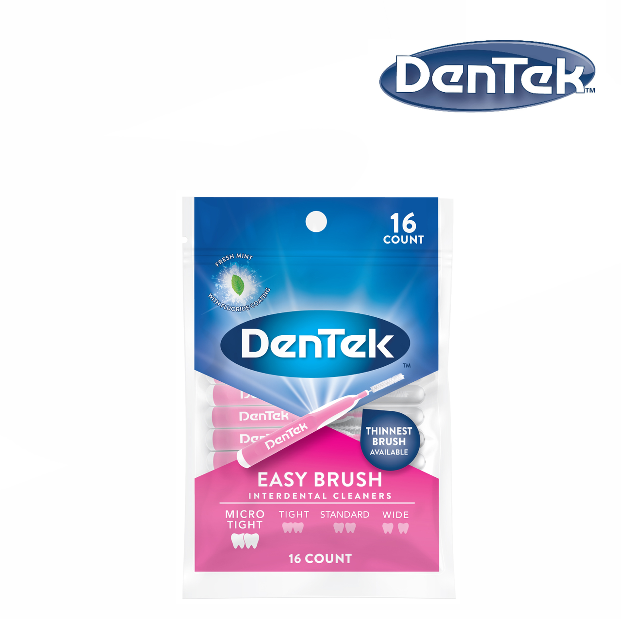 

Межзубные щетки DenTek (1,5 мм) для микро узких промежутков 16 шт