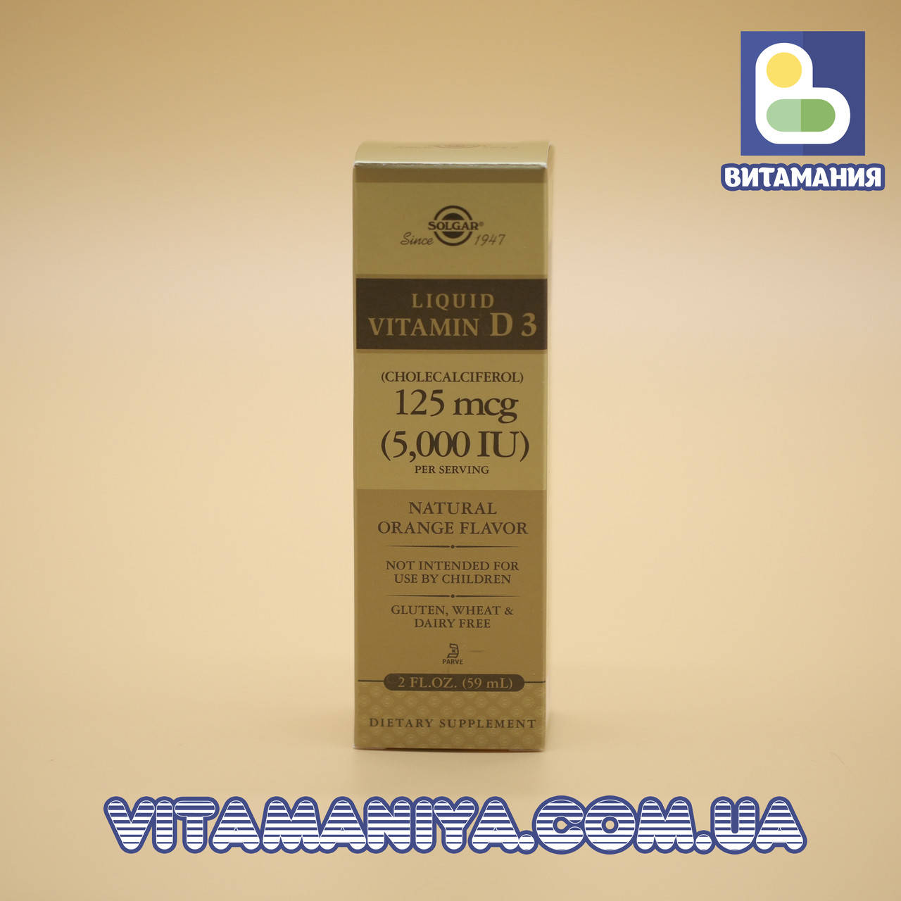 

Витамин D3, Liquid Vitamin D3, Solgar, 5000 МЕ, апельсин, (59 мл)