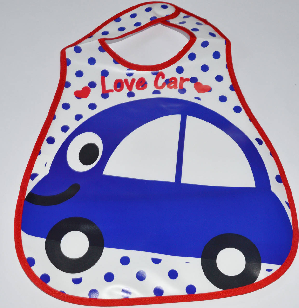 

Слюнявчик, нагрудник с карманом из пвх на липучке. (машинка), Разные цвета