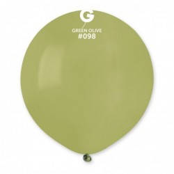 

Латексный шар пастель оливковый 19" / 98 / 48см Green Olive