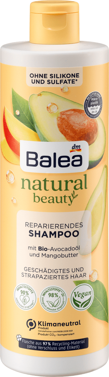 

Шампунь Balea Natural Beauty mit Bio-Avocadoöl und Mangobutter, 400 ml