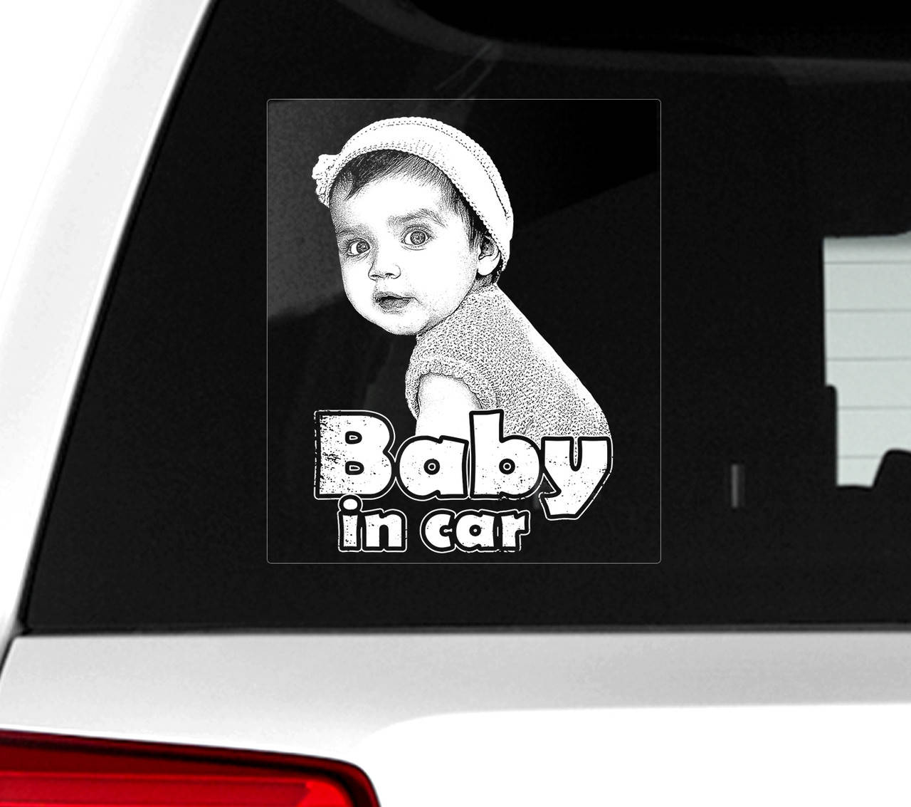 

Автомобильная наклейка на стекло Baby in car (Ребенок в машине), Белый