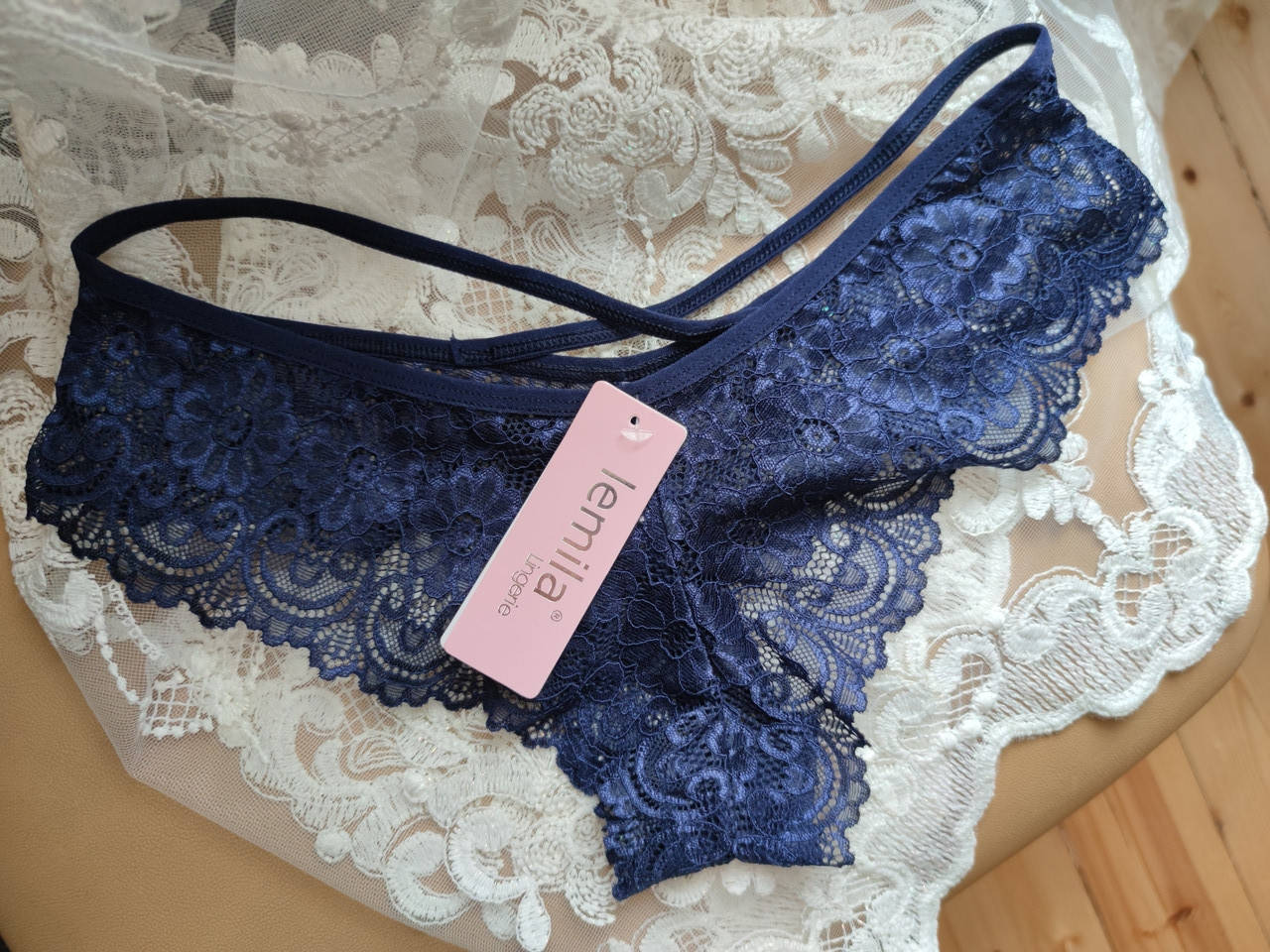 

S,M,L,Xl Кружевные трусики Бразилиана Lemila Венгрия темно синий M