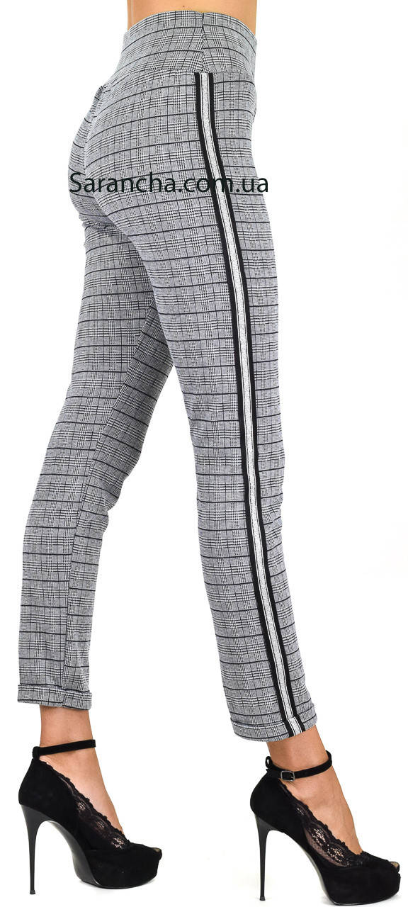 

Брюки-лосины классика, клетка (норма), р.42-50, Серый