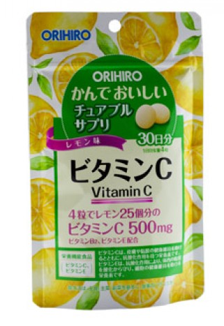 

Витамин С (жевательные драже) со вкусом лимона, Orihiro 120 табл.