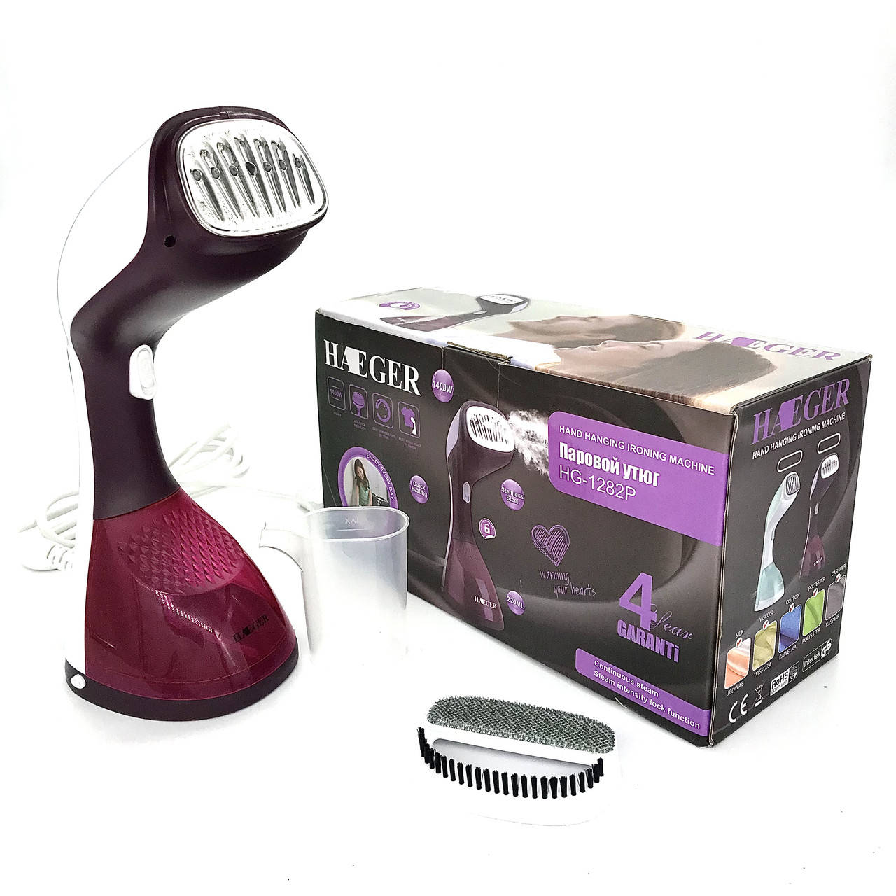 

Отпариватель ручной HAEGER 282G паровой очиститель для одежды 220ml 1400W